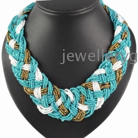 3 pcs/lot Free shipping ,Wholesale high-quality weaved plastic beads necklaces ,NL-1219