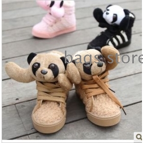 Han edition men and women come super kids' shoes cartoon pandas boots cuhk boy padded boots shoes  