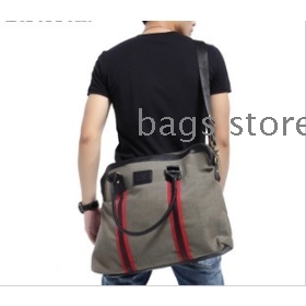 Men's bags canvas cowhide recreation bag single shoulder bag computer bag 