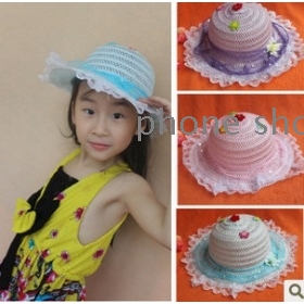 Children's straw hat sunbonnet hat summer sun hat children girl han edition