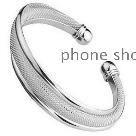  Free  shipping  bracelet female fashion three-ring nets silver bracelet       