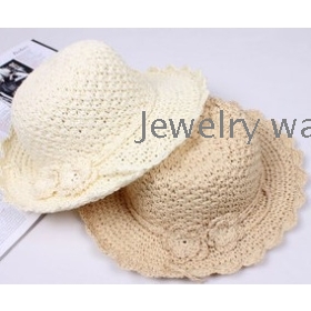 New straw hat, the sun hat fashion caps sunbonnet han flowers straw hat