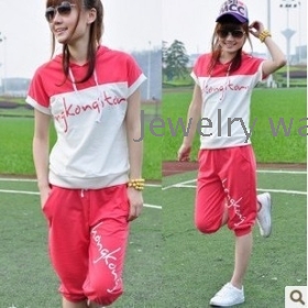 Leisure suit who summer sports clothes female students short sleeve shorts fashionable sport suit