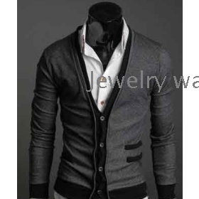 Muška Pletenina Cardigan Lažni Pocket Slim dizajn Casual džemper kaput ML XL Veleprodaja