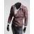 New Fashion Korean store revers skrå lynlås jakker Herre Slim læderjakke frakke overfrakke 5861 Brown , black ML XL