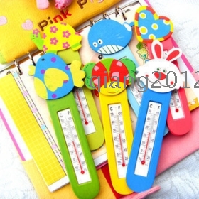 wholesale 15pcs/lot free shipping retail Wooden Thermometer Fridge Cartoon Cute room refrigerator