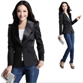 Free shipping New Fashion ladies Jacket shrug suit one  buckle Plus size women's Pad shoulder suit 8001