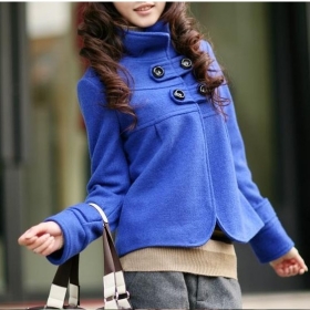 Free Shipping 2012 Autumn New ladies double-breasted  Korean coat women's woolen coat jacket