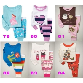 Free shipping Wholesale kids  clothing  Pajamas suits long sleeve Sleepwear Shirts + pants Underwears sets 137 Design G01