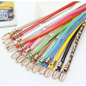 Free shipping 2012 new fashion female candy color belt wild thin belt Korean woman knotted belt 6214