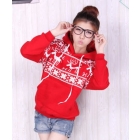 Free Shipping New Fashion Sexy Women Loose  long-sleeved hooded deer Autumn hedging thicker warm sweater 