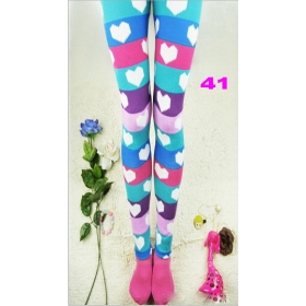 New Fashion Women's Knit Leggings Tights Pants Pattern Warm pants  Free Shipping 44colors mix color heart