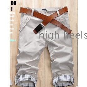 Avoid tide grid flanging 5 minutes of pants men's leisure shorts pants in the han man shorts male beach pants            