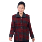 Spring of leisure grid coat lapel? The middle-aged female coat with fashionable young mother coat            
