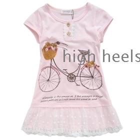 Ubrania dla dzieci girls chun xia przytrzymać 2012 han dziewczyny wydanie krótki rękaw minispódniczki kamizelka spódnica sukienka z gazy
