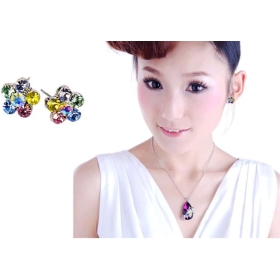 Crystal earrings South Korea exaggeration adorn article female ear hammer earrings valentine's day gift the plum flower burger