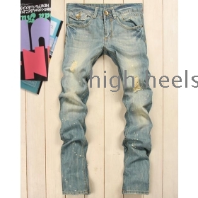 New han edition man cultivate one's morality torn jeans straight bottom jeans small water of men's clothing