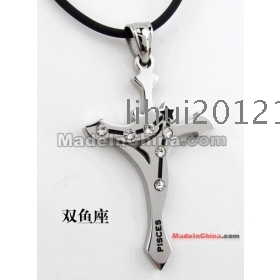 Titanio de acero hombre collar de Corea del Sur adorna el artículo doce constelaciones cruz collar masculino de la corriente principal