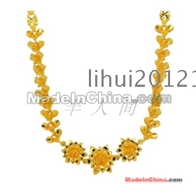 Gold-plated necklace with women's bride wedding  gold jewellery spend alluvial gold necklace riches and honour