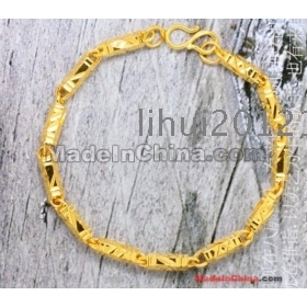 Gold plated bracelet lovers of  gold bracelet millipede golden six JiaoZhu alluvial gold bracelet.3