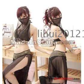 The queen with Arab sexy sexy lingerie women's dress uniform temptation open fork bud silk suit appeal pajamas