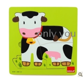 Wood play family Spanish brand GOULA fruit happy children's wooden jigsaw puzzle 53028 cattle growth 