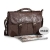 Branded Men's Business and Leisure Bag, Genuine Leather + Canvas HandBag, Shoulder Messenger Bags C00913R1#- Brown + Grey 