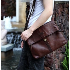 2012 Men's Genuine Leather Bags new style classic fashion the atmosphere retro inclined satchel shoulder bag 6 colors C00512R4 