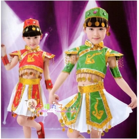 Take Mongolian dance performance under national costume kindergarten children costumes for girls dance skirt clothing  