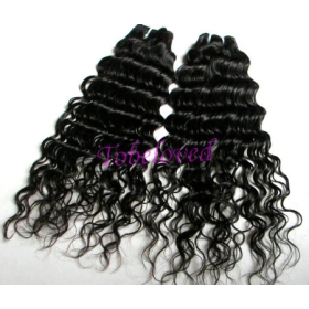 3pks/lot 12"-30" Brazilian Virgin Remy Human Hair weave hair Extensions Wefts Deep Wave weaving hairpiece products100gram/pk #1B DHL FREE SHIPPING