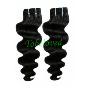2pks/lot 16inch Virgin Brazilian Human Hair Weave Extension Weaving Body Wave weft hairpieces100gram/pk #1B DHL FREE SHIPPING