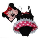 Hot Sale  Minnie Mouse Cute Cartoon Swimwear +Bathing Cap For Girls  Free Shipping!