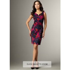 Free shipping New Arrival Women COAST Correcting Body Shape Blue With Flower OL Career Dress Size UK 8,10,12,14,16