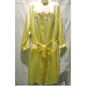 Free shipping NEW WOMEN'S FANCY EMBROIDERY SILK SATIN PAJAMA SLEEPWEAR ROBE NIGHT GOWN LADIES#2