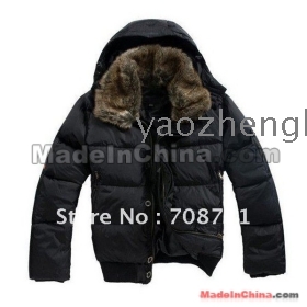 Wholesale/Retail New  Men's Fur Down Jackets Parka Winter Warm Hoodie Down Coat Outerwear Free Shipping     01