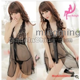 Lady's appeal underwear temptation sexy  neck  transparent many times pajamas suit