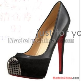 Black against the skins flocking single shoes 12 cm big yards high heels female waterproof sets