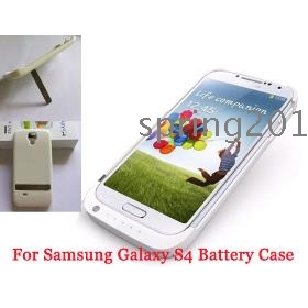 Hot selling ~ New 3200mAh back-up externe batterij geval met standaard voor Sumsung Galaxy S4 S IV i9500 + doos 1pcs / lot