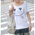 Commercio all'ingrosso - Camicia alla moda delle donne sexy di modo comodo di disegno semplice rotonda Collare puro cotone T-shirt # 02