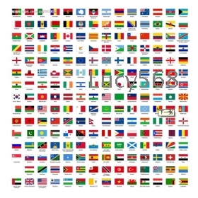 Free hipping wholesale flag ,flag + hand lever,different national flag