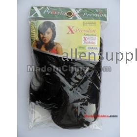 Free Shipping Expression X-pression DIANA(3pcs) Tokokalon Synthetic Hair Extension Machine Hair Weaving 1B/PURPLE 6"/8"/12" 