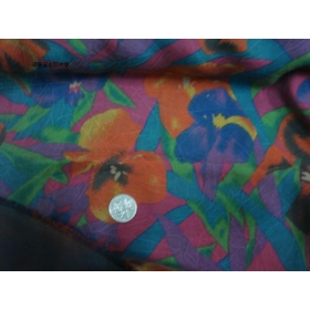 100% pure  soft satin silk fabrics Butterfly flower silk crepe dressmaking skirt scarf material by yardage 13