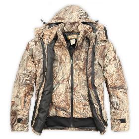 Men's outdoor hunting clothing waterproof fleece liner piece triple bionic camouflage jacket C230