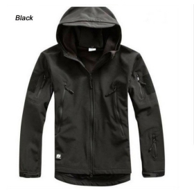 HOT TAD V 4.0 Men Outdoor Hunting Camping Waterproof Coats Jacket Hoodie Soft Shell Jacket XS - XXL (black) 