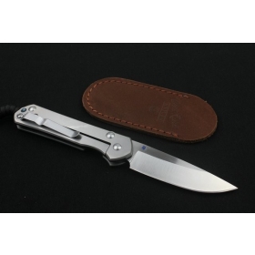 Chris Reeve - CR Sebenza Folding Knife 60-62HRC  Blade TC4 Stonewashed( Mercerizing titanium handle ) 