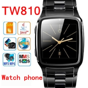 [Wholesale] EMS Free Shipping 4pcs/Lot 2012 New Arrival -Thin Stainless Steel Wrist Watch Mobile Phone TW810