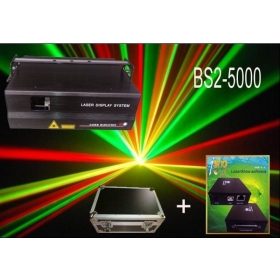Novo ! Paket prodati ! 5000mW/5W RGY Animation laserski sustav svjetiljka sa IShow softvera , Ilda 30Kpps , DMX 512 , 18CHS , Besplatna dostava ( BS2 - 5000 )