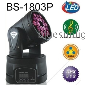 2pcs lot, 18pcs*3W Pink LED Mini Wash Moving  Light DMX 12CHS(4CHS Optional(BS-1803P)