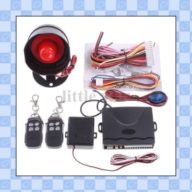 Car alarm security system 1-Way Car Alarm Protection System with 2 Remote Control auto burglar alarm system free shipping 