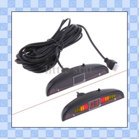 4 Parking Sensors LED Display Car Reverse Backup System  kit Detect Alarm free shipping 